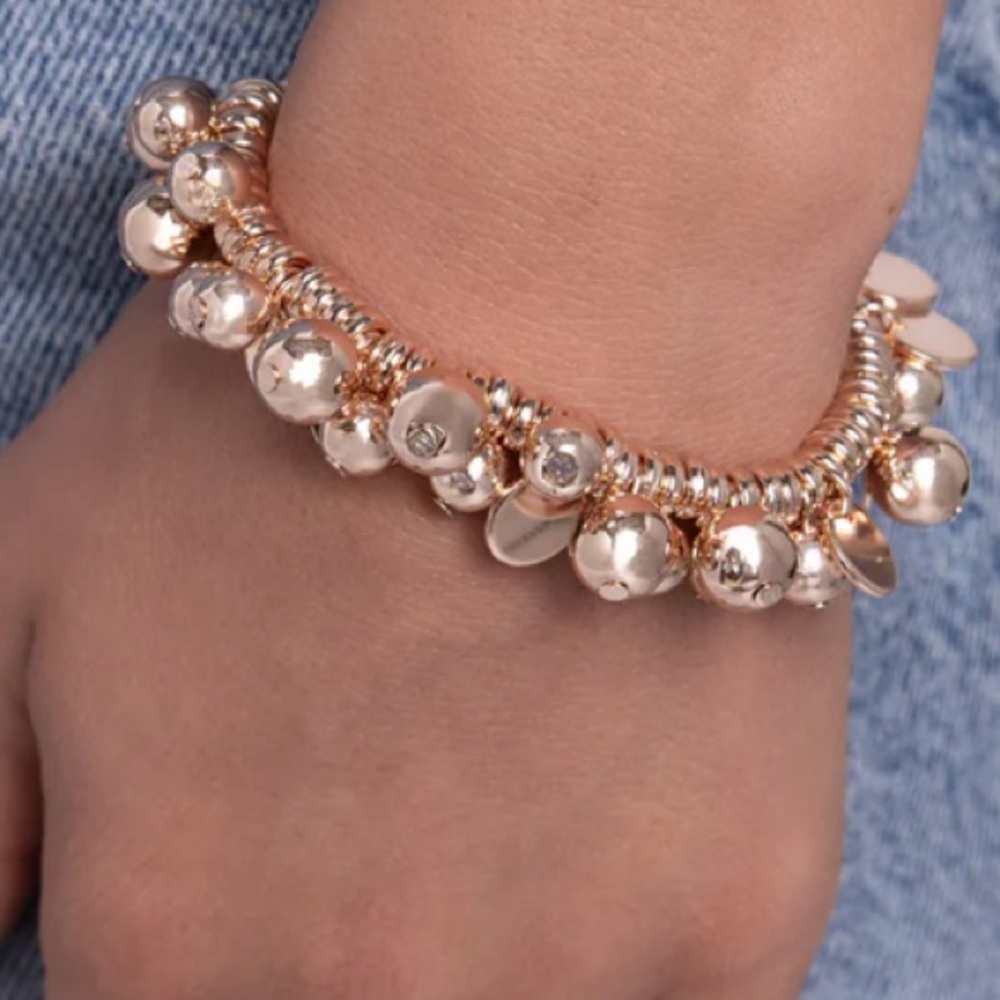 🫧⚪️🫧 “BAUBLE BEGINNING” - ROSE GOLD STRETCHY BRACELET - PAPARAZZI❗️🫧⚪️🫧
